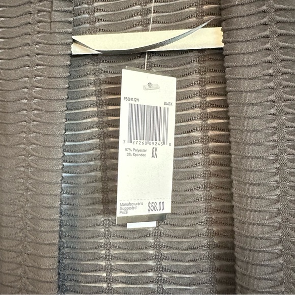 NWT Premise Studio black cardigan in unique textured pattern, size 0X/XL - Picture 3 of 8